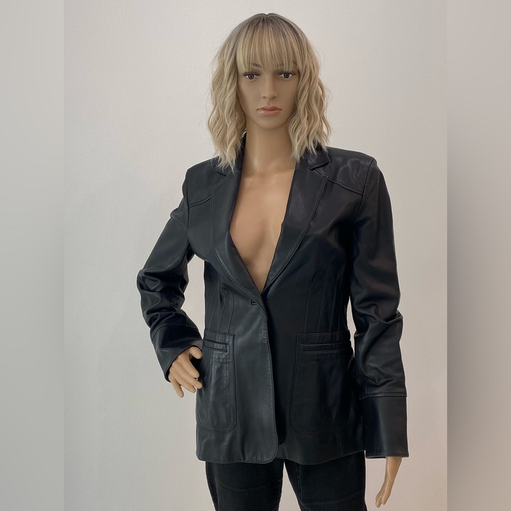 Cole Haan Black Leather Jacket/Blazer